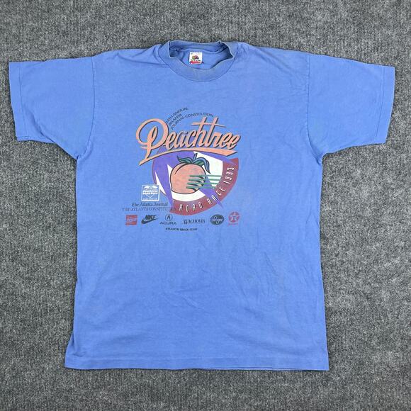 Fruit of the Loom T-Shirt Mens XL Blue Peachtree 1993 Graphic Vintage - Picture 2 of 9
